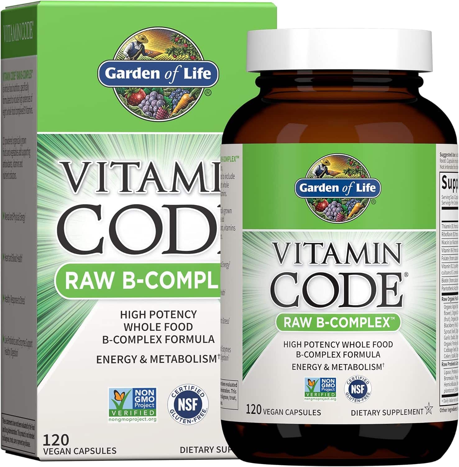 Garden of Life Vitamin B-Complex supplement bottle