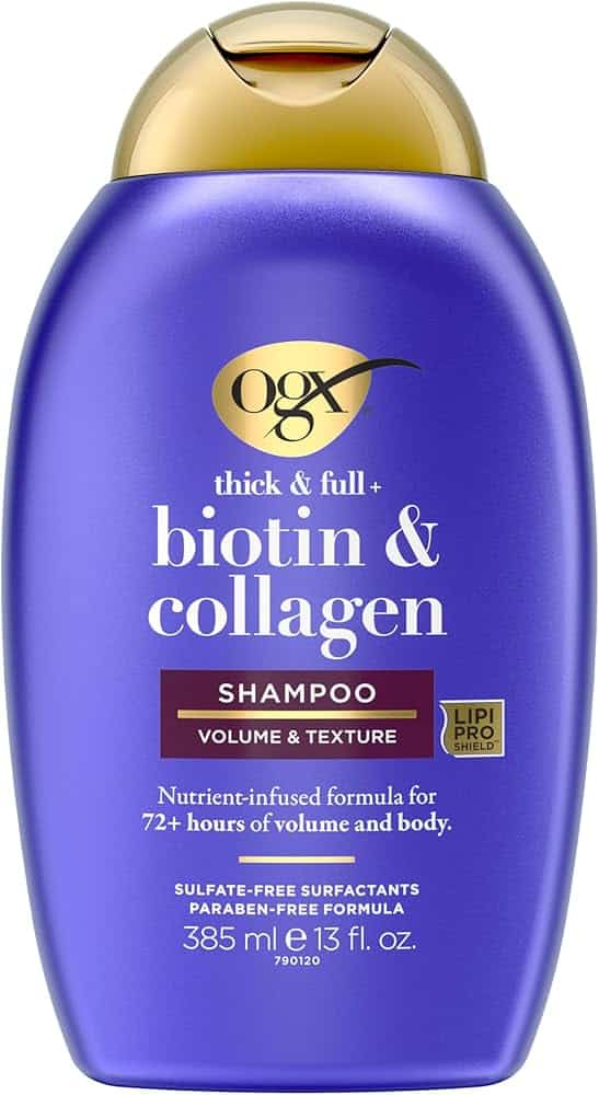 OGX Thick and Full Biotin and Collagen Shampoo bottle