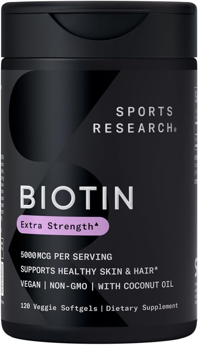 Sports Research Biotin 5000mcg supplement bottle