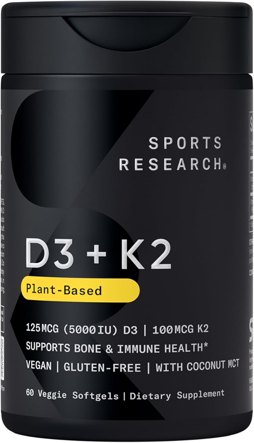 Sports Research Vitamin D3 with K2 supplement bottle